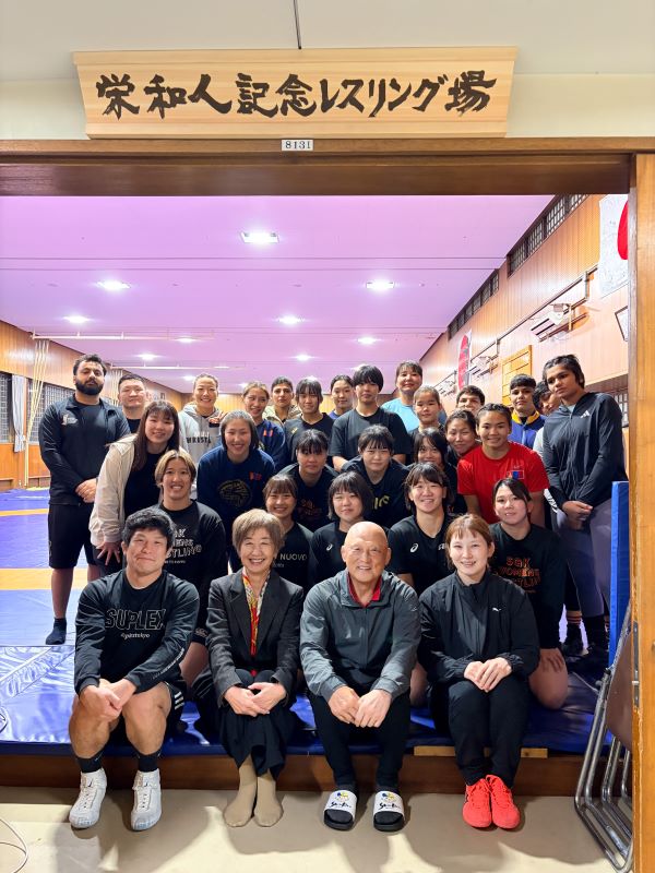 レスリング部員の皆さんと!