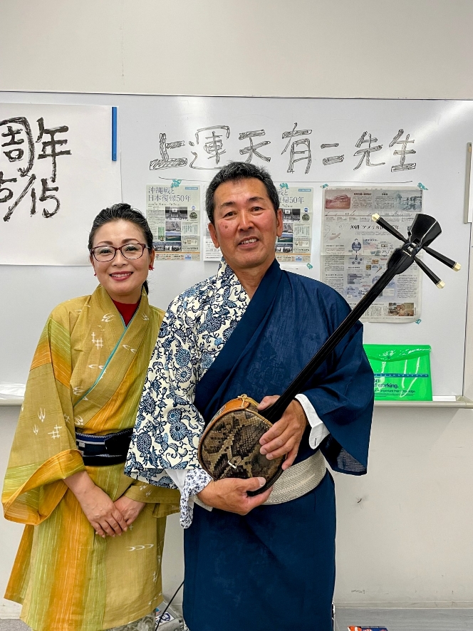 上運天有二さんと越智久美子准教授